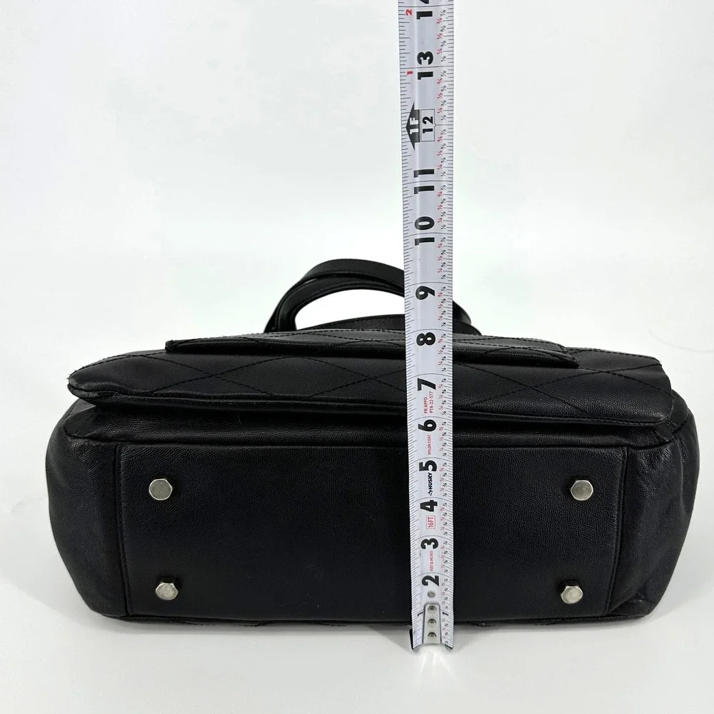 Rebecca Minkoff Je T'aime Work Tote Shoulder Bag Black‎ Diamond Stitched Leather